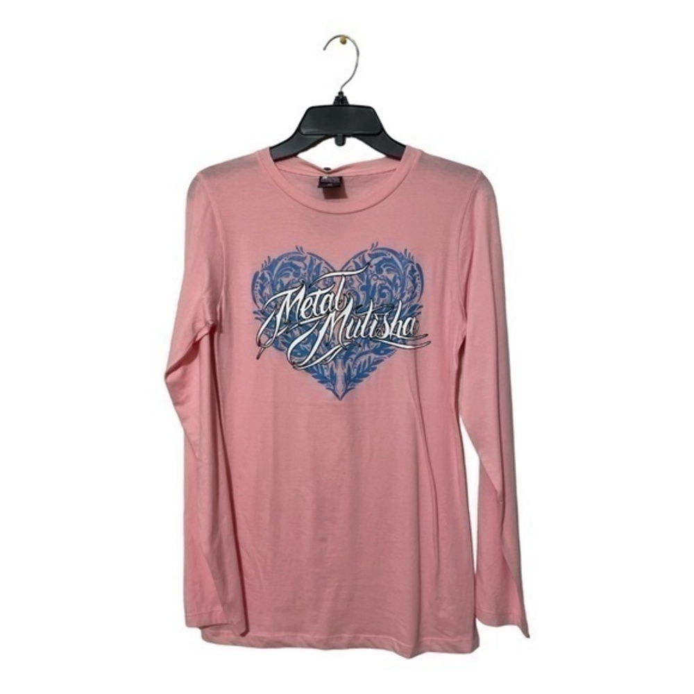 Metal Mulisha Long Sleeve T-Shirt Heart Graphic Lightweight Cotton Womens Size S